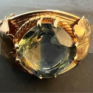 Vintage 1970s Sarah Coventry Gold Plated Oversized Rhinestone Bracelet - LARGE